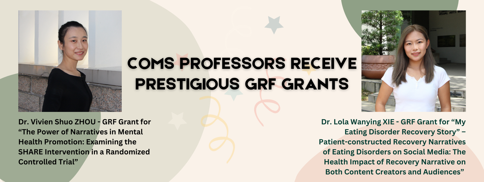 COMS Professors Secure Prestigious GRF Grants for Innovative Health Communication Research